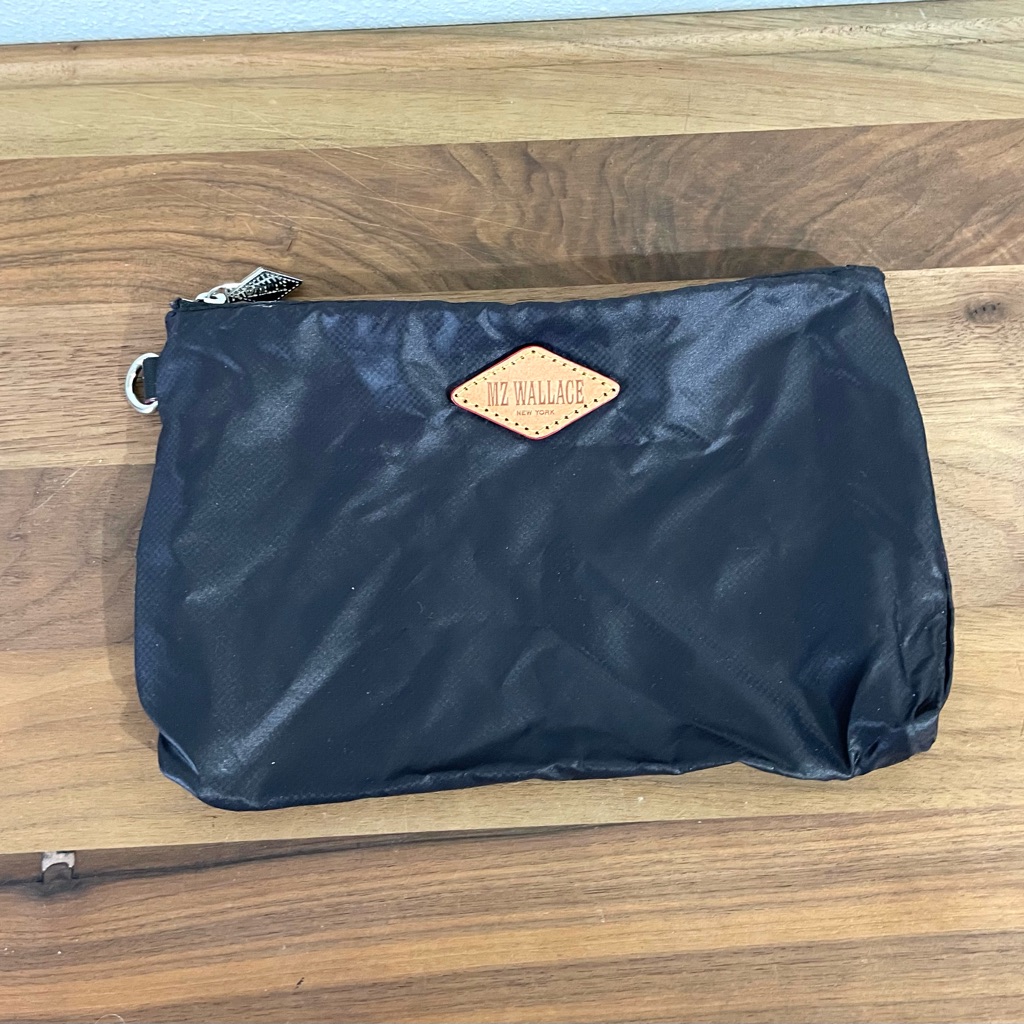 Nylon Zip Cosmetic Makeup Travel Toiletry Bag Pouch Black Organizer Mz Wallace